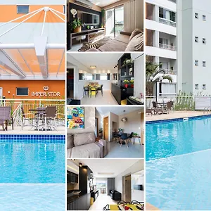  Apartamento Apto A 10 Min Da Germanica, Dois Quartos, Salas De Estar E Jantar, Cozinha Completa, Sacada Com Churrasqueira, Wi-fi, Piscina, Academia, Mercadinho 24 E Vaga De Garagem